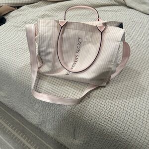 Victoria's Secret Light Pink Tote with Stripes